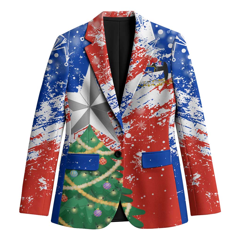 Chile Christmas Blazer with Flag Colors Tree Reindeer Condor and Gift Design - Wonder Print Shop
