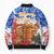 Chile Christmas Bomber Puffer Jacket with Flag Colors Tree Reindeer Condor and Gift Design - Wonder Print Shop