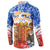 Chile Christmas Button Sweatshirt with Flag Colors Tree Reindeer Condor and Gift Design - Wonder Print Shop