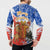 Chile Christmas Button Sweatshirt with Flag Colors Tree Reindeer Condor and Gift Design - Wonder Print Shop