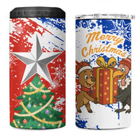 Chile Christmas 4 in 1 Can Cooler Tumbler with Flag Colors Tree Reindeer Condor and Gift Design - Wonder Print Shop