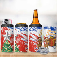 Chile Christmas 4 in 1 Can Cooler Tumbler with Flag Colors Tree Reindeer Condor and Gift Design - Wonder Print Shop