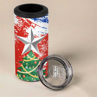 Chile Christmas 4 in 1 Can Cooler Tumbler with Flag Colors Tree Reindeer Condor and Gift Design - Wonder Print Shop