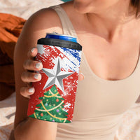 Chile Christmas 4 in 1 Can Cooler Tumbler with Flag Colors Tree Reindeer Condor and Gift Design - Wonder Print Shop