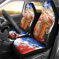 Chile Christmas Car Seat Cover with Flag Colors Tree Reindeer Condor and Gift Design - Wonder Print Shop