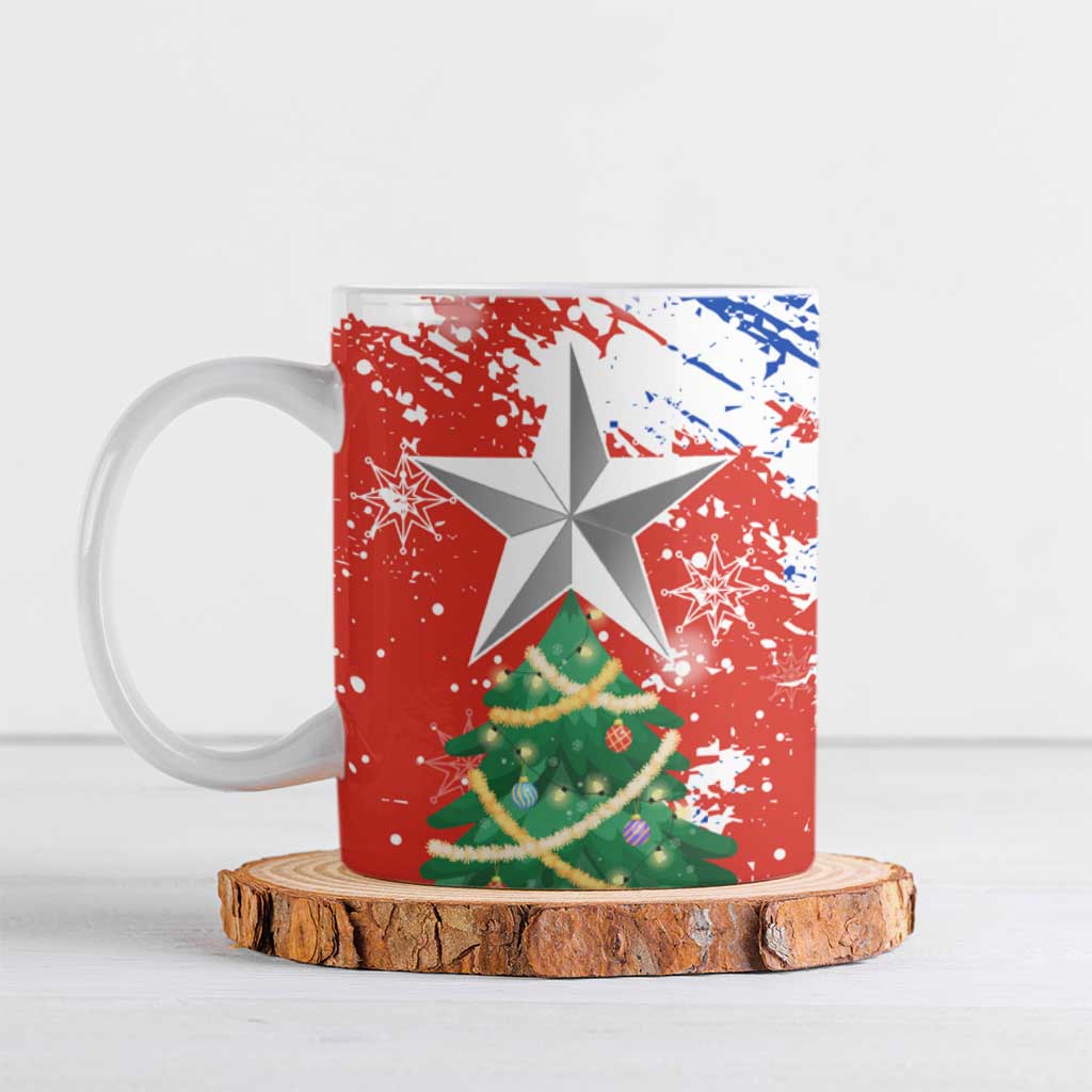 Chile Christmas Ceramic Mug with Flag Colors Tree Reindeer Condor and Gift Design - Wonder Print Shop
