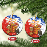 Chile Christmas Ceramic Ornament with Flag Colors Tree Reindeer Condor and Gift Design - Wonder Print Shop