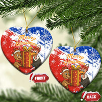 Chile Christmas Ceramic Ornament with Flag Colors Tree Reindeer Condor and Gift Design - Wonder Print Shop