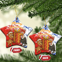 Chile Christmas Ceramic Ornament with Flag Colors Tree Reindeer Condor and Gift Design - Wonder Print Shop