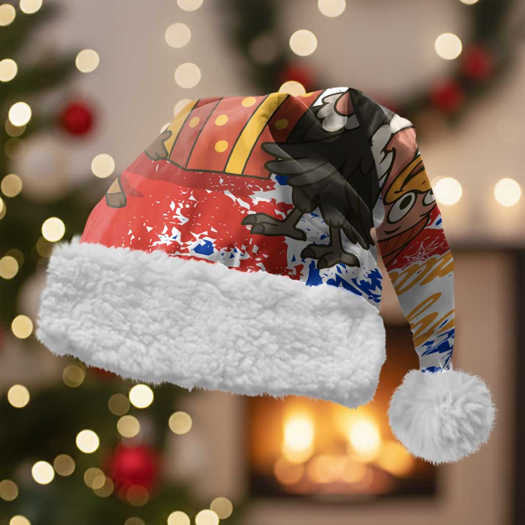Chile Christmas Santa Hat with Flag Colors Tree Reindeer Condor and Gift Design - Wonder Print Shop