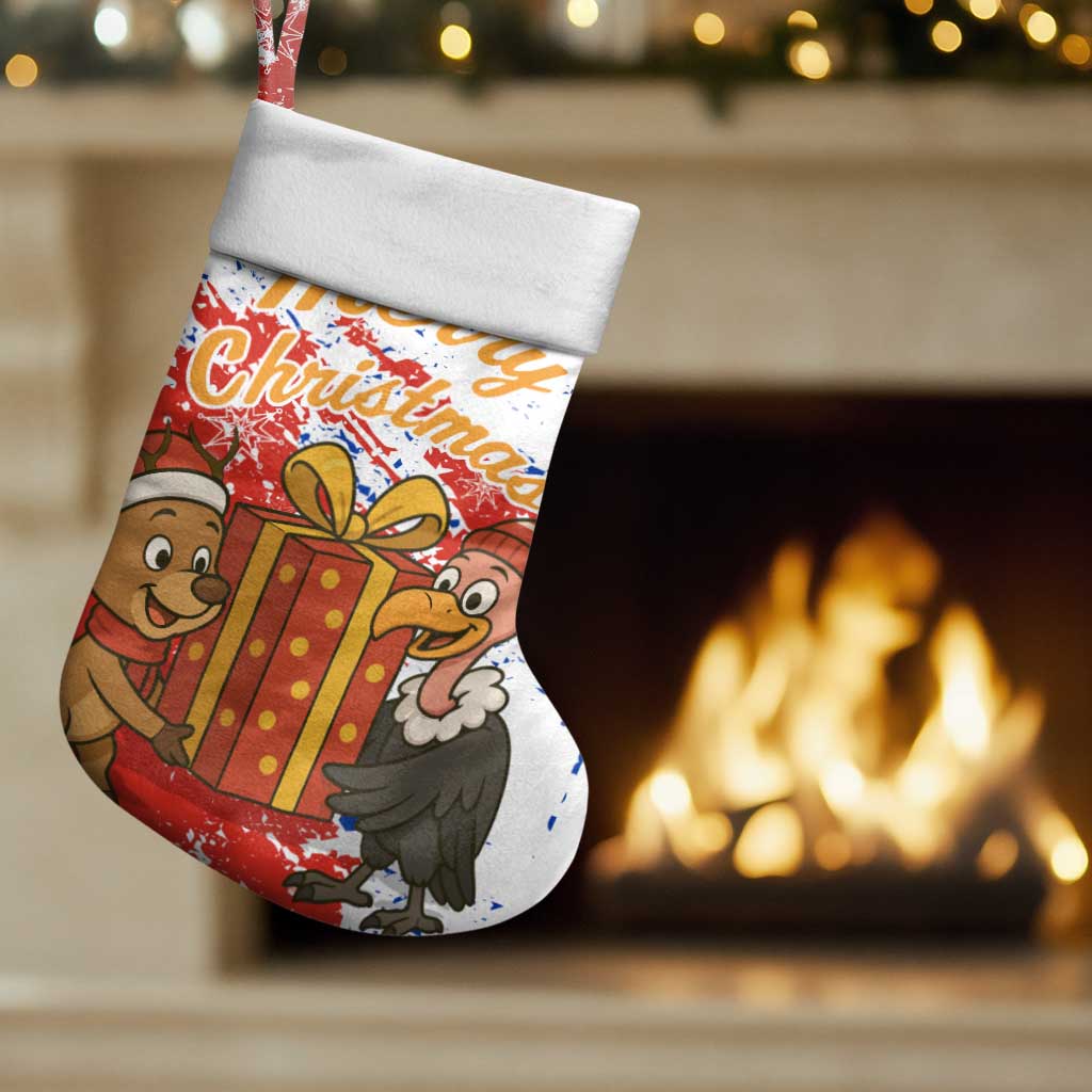Chile Christmas Stocking with Flag Colors Tree Reindeer Condor and Gift Design - Wonder Print Shop