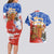 Chile Christmas Couples Matching Long Sleeve Bodycon Dress and Hawaiian Shirt with Flag Colors Tree Reindeer Condor and Gift Design - Wonder Print Shop