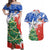 Chile Christmas Couples Matching Off Shoulder Maxi Dress and Hawaiian Shirt with Flag Colors Tree Reindeer Condor and Gift Design - Wonder Print Shop