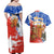 Chile Christmas Couples Matching Off Shoulder Maxi Dress and Hawaiian Shirt with Flag Colors Tree Reindeer Condor and Gift Design - Wonder Print Shop
