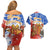 Chile Christmas Couples Matching Off Shoulder Short Dress and Hawaiian Shirt with Flag Colors Tree Reindeer Condor and Gift Design - Wonder Print Shop