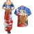 Chile Christmas Couples Matching Summer Maxi Dress and Hawaiian Shirt with Flag Colors Tree Reindeer Condor and Gift Design - Wonder Print Shop