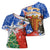 Chile Christmas Cross Shoulder Shirt with Flag Colors Tree Reindeer Condor and Gift Design - Wonder Print Shop