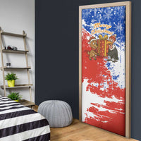 Chile Christmas Door Cover with Flag Colors Tree Reindeer Condor and Gift Design - Wonder Print Shop