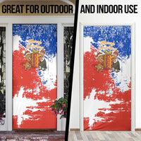 Chile Christmas Door Cover with Flag Colors Tree Reindeer Condor and Gift Design - Wonder Print Shop