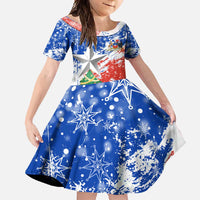 Chile Christmas Family Matching Long Sleeve Bodycon Dress and Hawaiian Shirt with Flag Colors Tree Reindeer Condor and Gift Design - Wonder Print Shop