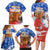 Chile Christmas Family Matching Long Sleeve Bodycon Dress and Hawaiian Shirt with Flag Colors Tree Reindeer Condor and Gift Design - Wonder Print Shop