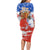 Chile Christmas Family Matching Long Sleeve Bodycon Dress and Hawaiian Shirt with Flag Colors Tree Reindeer Condor and Gift Design - Wonder Print Shop