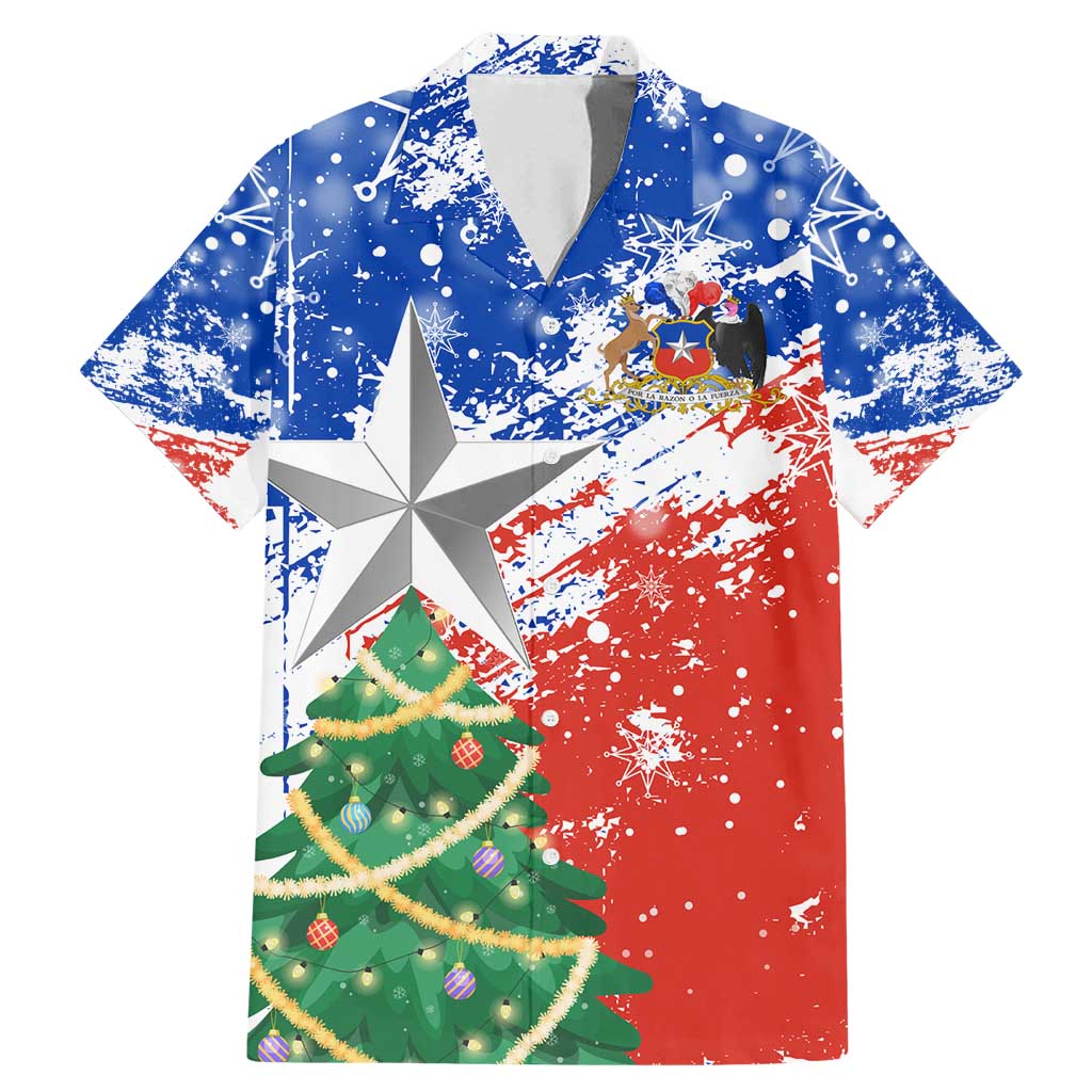 Chile Christmas Family Matching Mermaid Dress and Hawaiian Shirt with Flag Colors Tree Reindeer Condor and Gift Design - Wonder Print Shop