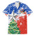 Chile Christmas Family Matching Mermaid Dress and Hawaiian Shirt with Flag Colors Tree Reindeer Condor and Gift Design - Wonder Print Shop