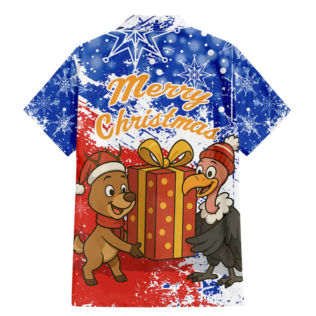 Chile Christmas Family Matching Mermaid Dress and Hawaiian Shirt with Flag Colors Tree Reindeer Condor and Gift Design - Wonder Print Shop