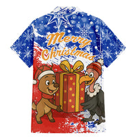 Chile Christmas Family Matching Mermaid Dress and Hawaiian Shirt with Flag Colors Tree Reindeer Condor and Gift Design - Wonder Print Shop