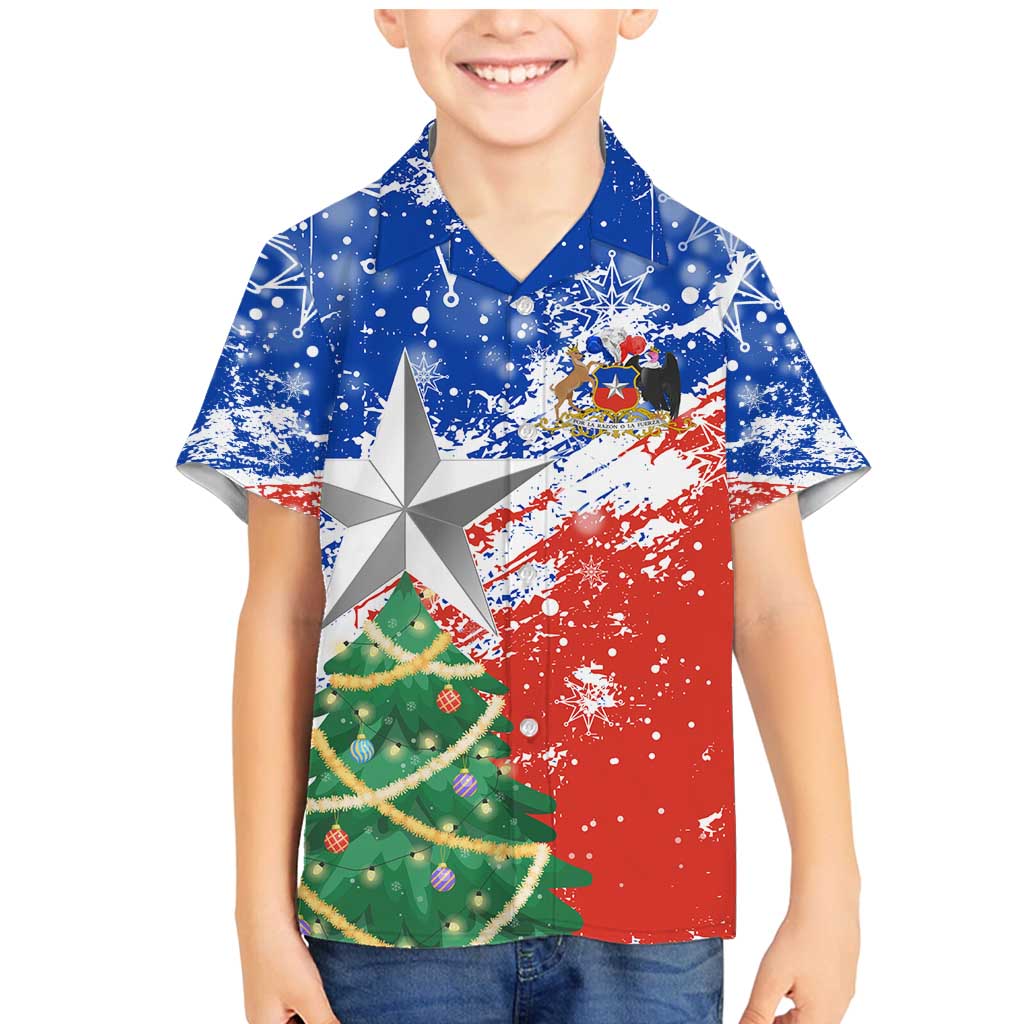 Chile Christmas Family Matching Mermaid Dress and Hawaiian Shirt with Flag Colors Tree Reindeer Condor and Gift Design - Wonder Print Shop