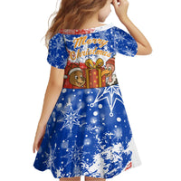 Chile Christmas Family Matching Off The Shoulder Long Sleeve Dress and Hawaiian Shirt with Flag Colors Tree Reindeer Condor and Gift Design - Wonder Print Shop
