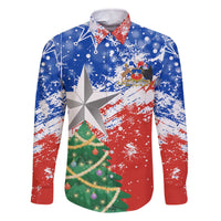 Chile Christmas Family Matching Off The Shoulder Long Sleeve Dress and Hawaiian Shirt with Flag Colors Tree Reindeer Condor and Gift Design - Wonder Print Shop