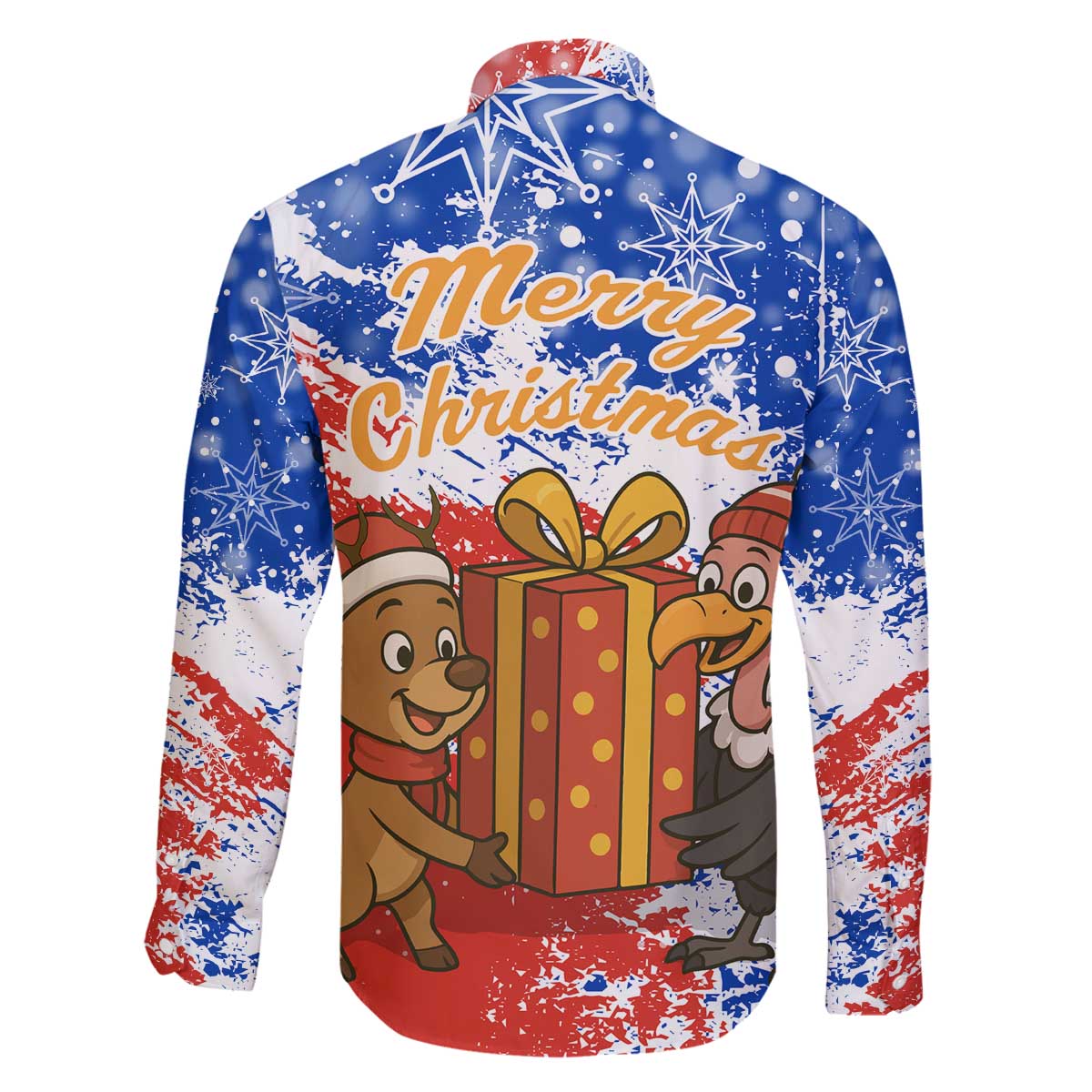 Chile Christmas Family Matching Off The Shoulder Long Sleeve Dress and Hawaiian Shirt with Flag Colors Tree Reindeer Condor and Gift Design - Wonder Print Shop