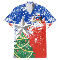 Chile Christmas Family Matching Off Shoulder Maxi Dress and Hawaiian Shirt with Flag Colors Tree Reindeer Condor and Gift Design - Wonder Print Shop