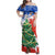 Chile Christmas Family Matching Off Shoulder Maxi Dress and Hawaiian Shirt with Flag Colors Tree Reindeer Condor and Gift Design - Wonder Print Shop