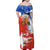 Chile Christmas Family Matching Off Shoulder Maxi Dress and Hawaiian Shirt with Flag Colors Tree Reindeer Condor and Gift Design - Wonder Print Shop