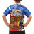 Chile Christmas Family Matching Off Shoulder Short Dress and Hawaiian Shirt with Flag Colors Tree Reindeer Condor and Gift Design - Wonder Print Shop