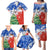 Chile Christmas Family Matching Puletasi and Hawaiian Shirt with Flag Colors Tree Reindeer Condor and Gift Design - Wonder Print Shop