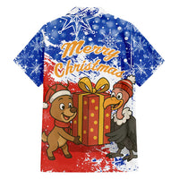 Chile Christmas Family Matching Puletasi and Hawaiian Shirt with Flag Colors Tree Reindeer Condor and Gift Design - Wonder Print Shop