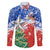 Chile Christmas Family Matching Puletasi and Hawaiian Shirt with Flag Colors Tree Reindeer Condor and Gift Design - Wonder Print Shop