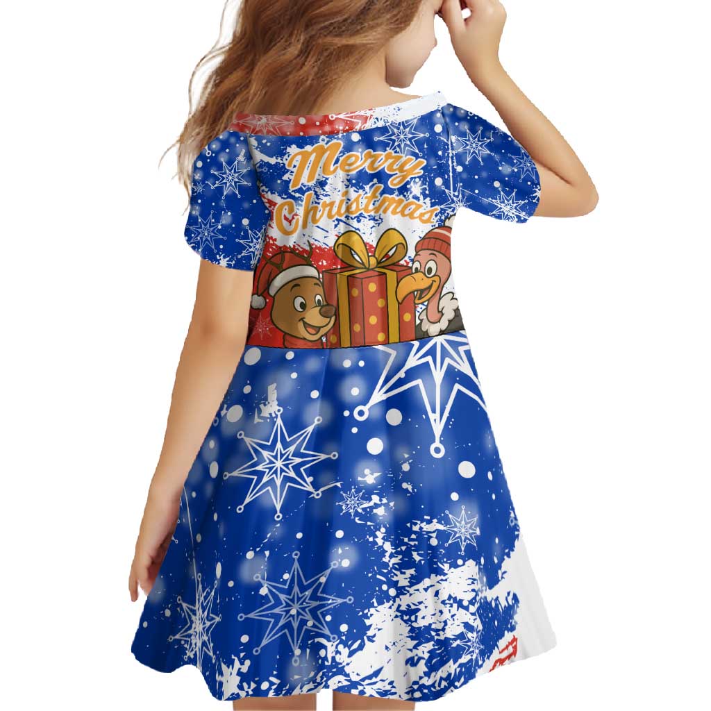 Chile Christmas Family Matching Short Sleeve Bodycon Dress and Hawaiian Shirt with Flag Colors Tree Reindeer Condor and Gift Design - Wonder Print Shop