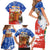 Chile Christmas Family Matching Short Sleeve Bodycon Dress and Hawaiian Shirt with Flag Colors Tree Reindeer Condor and Gift Design - Wonder Print Shop