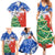 Chile Christmas Family Matching Summer Maxi Dress and Hawaiian Shirt with Flag Colors Tree Reindeer Condor and Gift Design - Wonder Print Shop