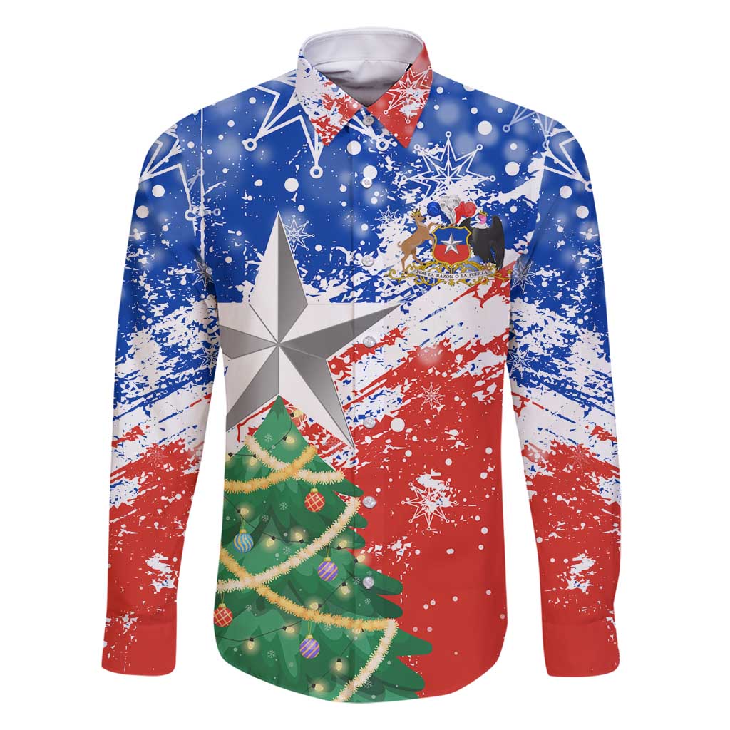Chile Christmas Family Matching Tank Maxi Dress and Hawaiian Shirt with Flag Colors Tree Reindeer Condor and Gift Design - Wonder Print Shop