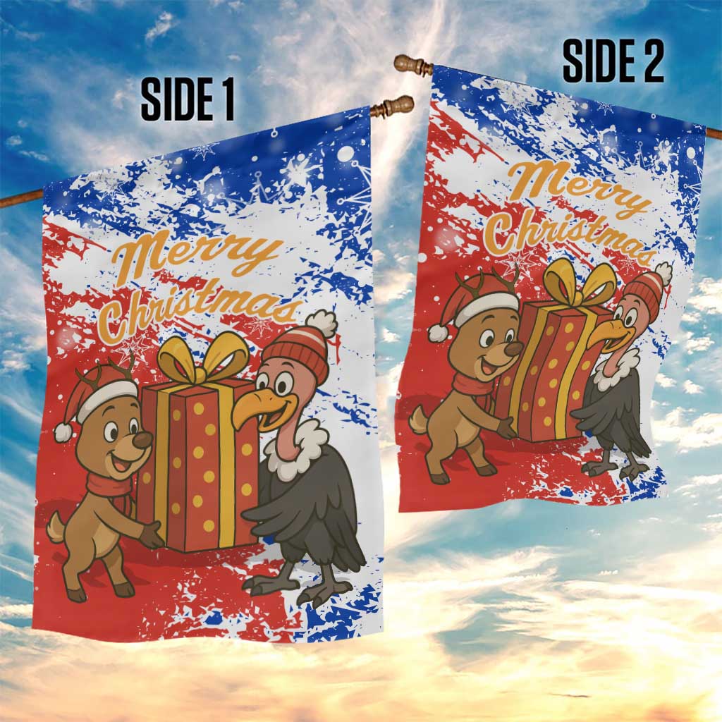 Chile Christmas Garden Flag with Flag Colors Tree Reindeer Condor and Gift Design - Wonder Print Shop