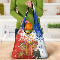Chile Christmas Grocery Bag with Flag Colors Tree Reindeer Condor and Gift Design - Wonder Print Shop
