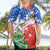 Chile Christmas Hawaiian Shirt with Flag Colors Tree Reindeer Condor and Gift Design - Wonder Print Shop