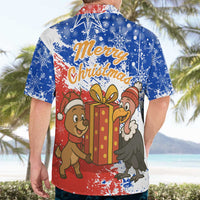 Chile Christmas Hawaiian Shirt with Flag Colors Tree Reindeer Condor and Gift Design - Wonder Print Shop
