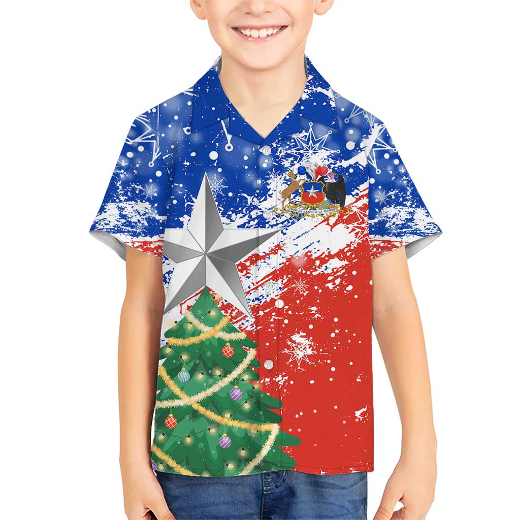 Chile Christmas Hawaiian Shirt with Flag Colors Tree Reindeer Condor and Gift Design - Wonder Print Shop